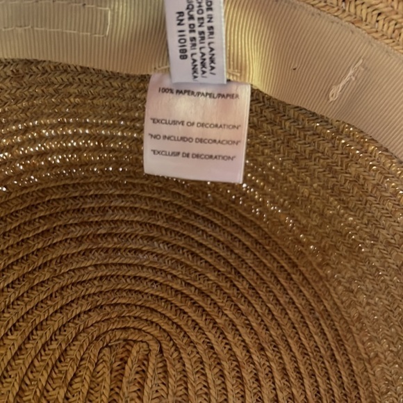 Nine West 100% Paper Brimmed Bucket Hat Grosgrain Bow Ribbon OS - Picture 6 of 7